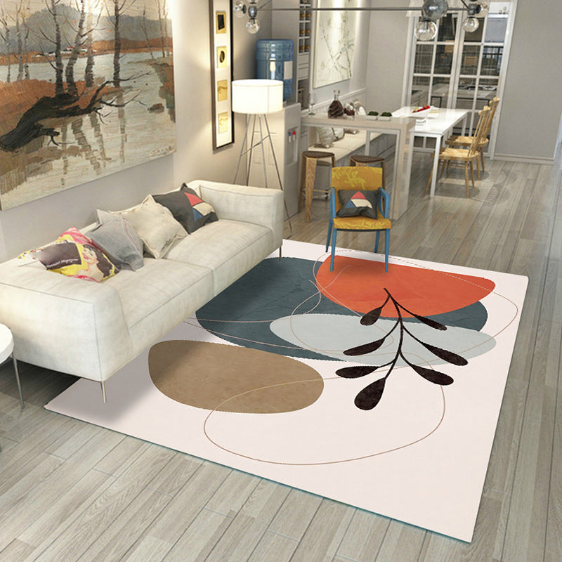 Lisslune | Japanese Rug Polyester Color Broken Area Rug Non-Slip Washable Indoor Rug for Parlor