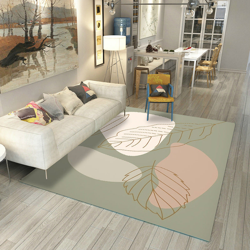 Lisslune | Japanese Rug Polyester Color Broken Area Rug Non-Slip Washable Indoor Rug for Parlor