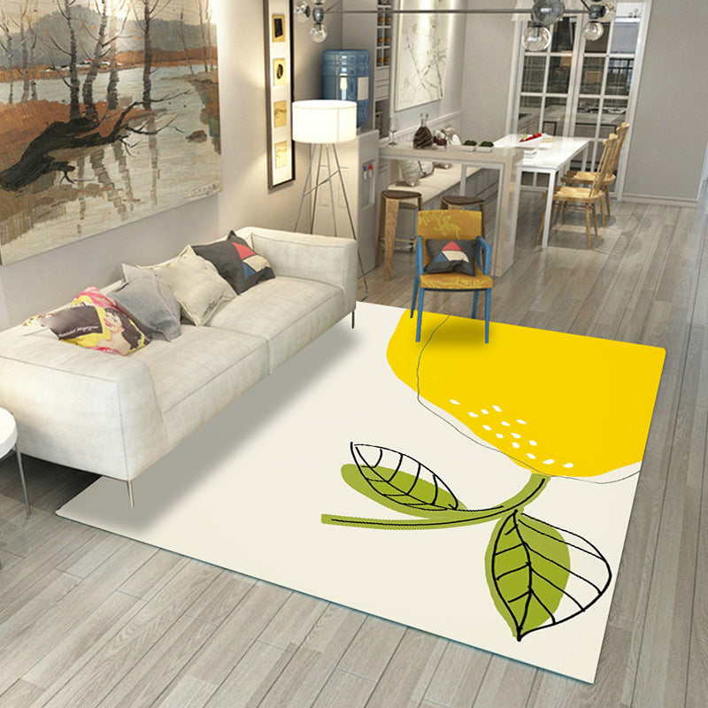 Lisslune | Japanese Rug Polyester Color Broken Area Rug Non-Slip Washable Indoor Rug for Parlor