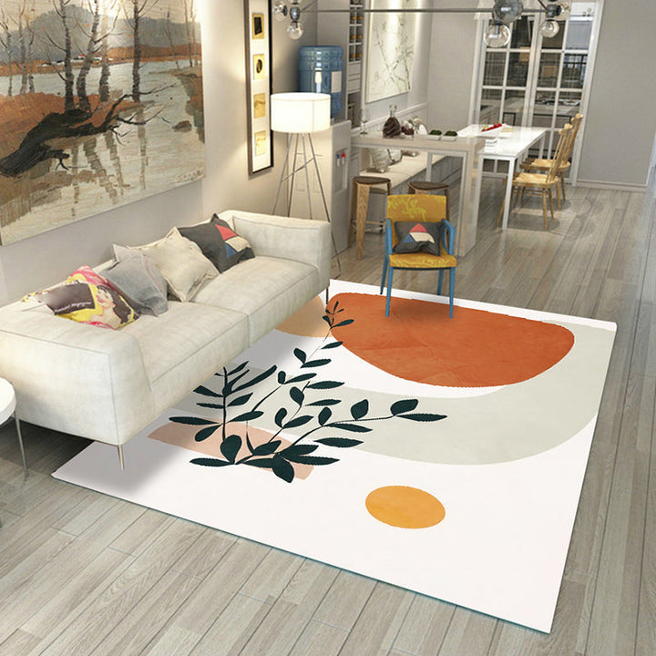Lisslune | Japanese Rug Polyester Color Broken Area Rug Non-Slip Washable Indoor Rug for Parlor