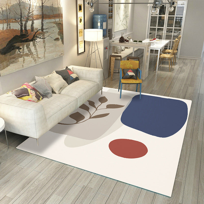 Lisslune | Japanese Rug Polyester Color Broken Area Rug Non-Slip Washable Indoor Rug for Parlor