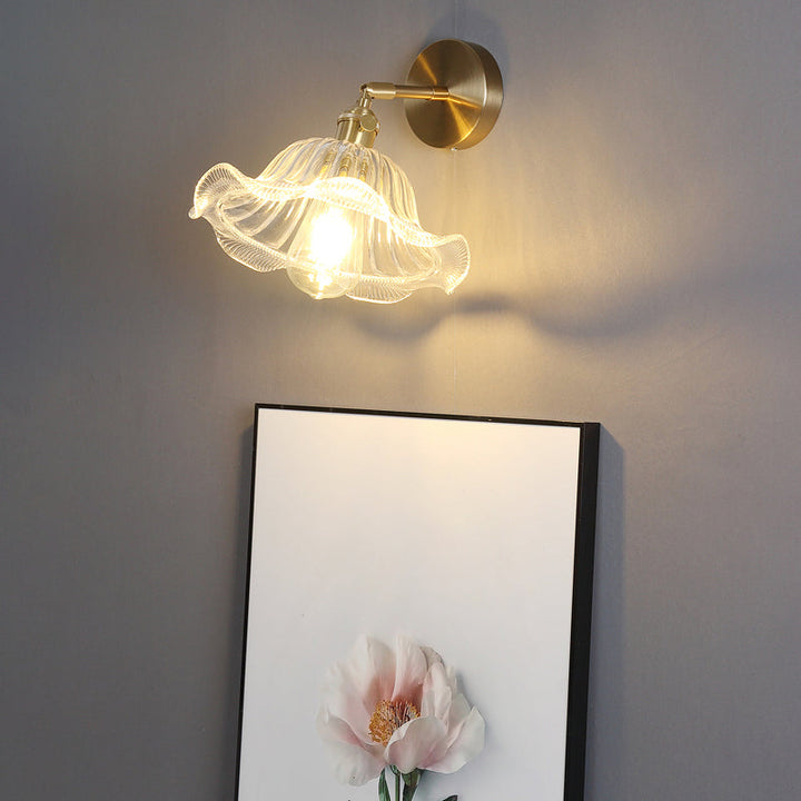 Lisslune | Industrial Shade Wall Mount Light Single Clear Glass Wall Light Fixture for Nightstand