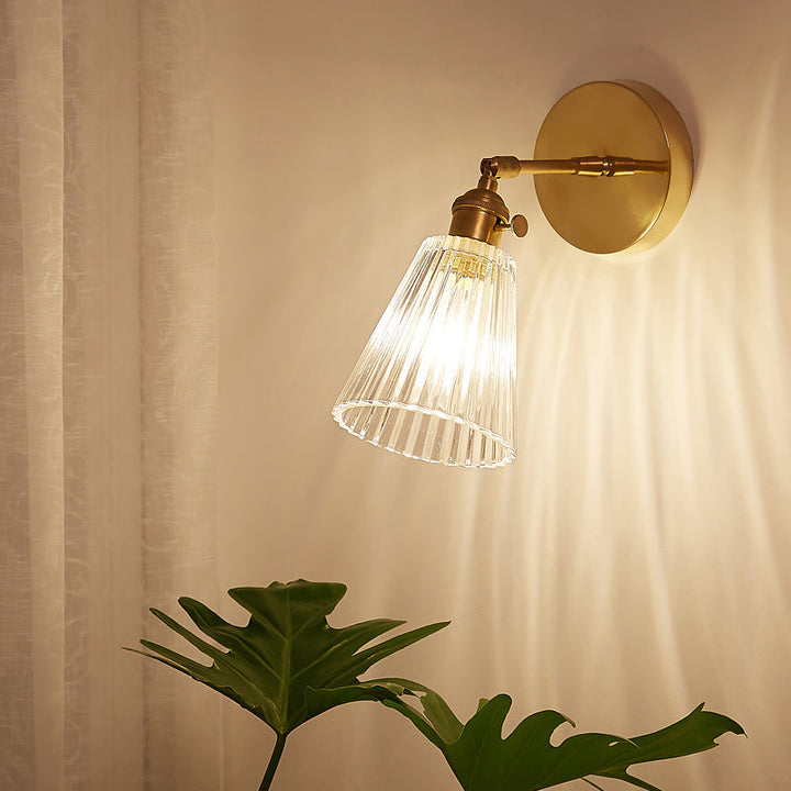 Lisslune | Industrial Shade Wall Mount Light Single Clear Glass Wall Light Fixture for Nightstand