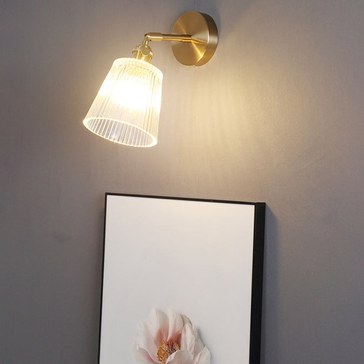 Lisslune | Industrial Shade Wall Mount Light Single Clear Glass Wall Light Fixture for Nightstand