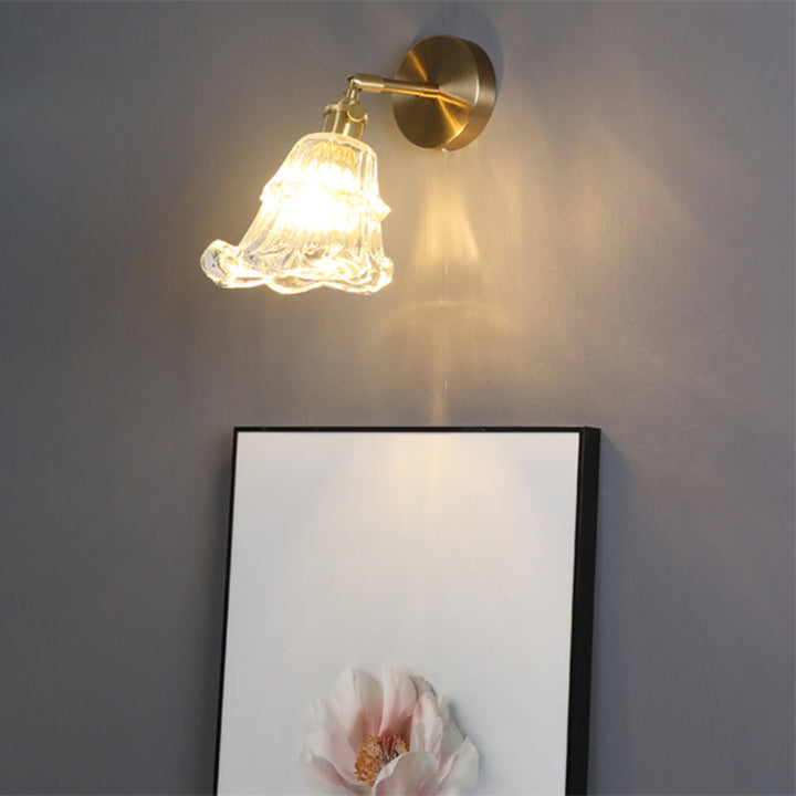 Lisslune | Industrial Shade Wall Mount Light Single Clear Glass Wall Light Fixture for Nightstand