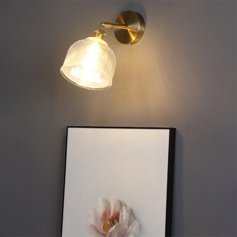 Lisslune | Industrial Shade Wall Mount Light Single Clear Glass Wall Light Fixture for Nightstand
