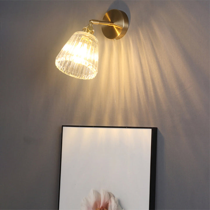 Lisslune | Industrial Shade Wall Mount Light Single Clear Glass Wall Light Fixture for Nightstand