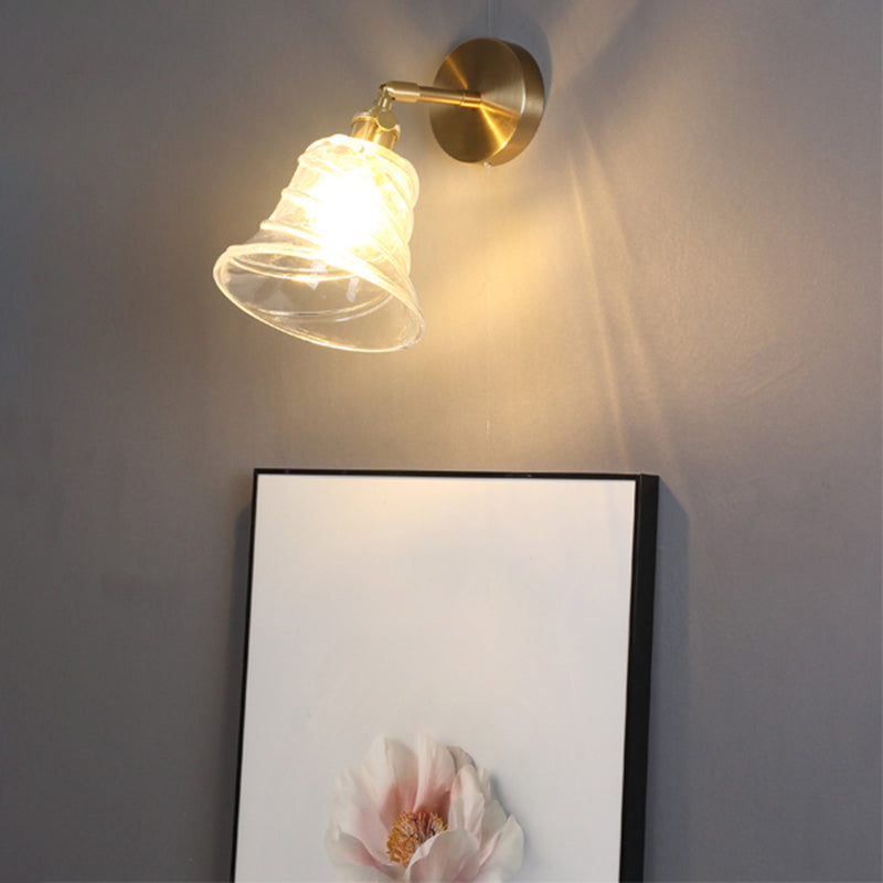 Lisslune | Industrial Shade Wall Mount Light Single Clear Glass Wall Light Fixture for Nightstand