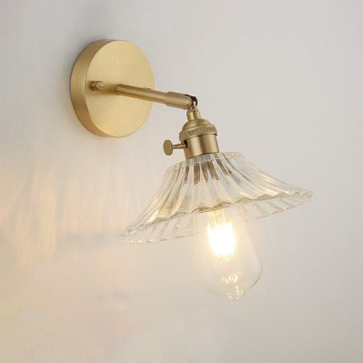 Lisslune | Industrial Shade Wall Mount Light Single Clear Glass Wall Light Fixture for Nightstand