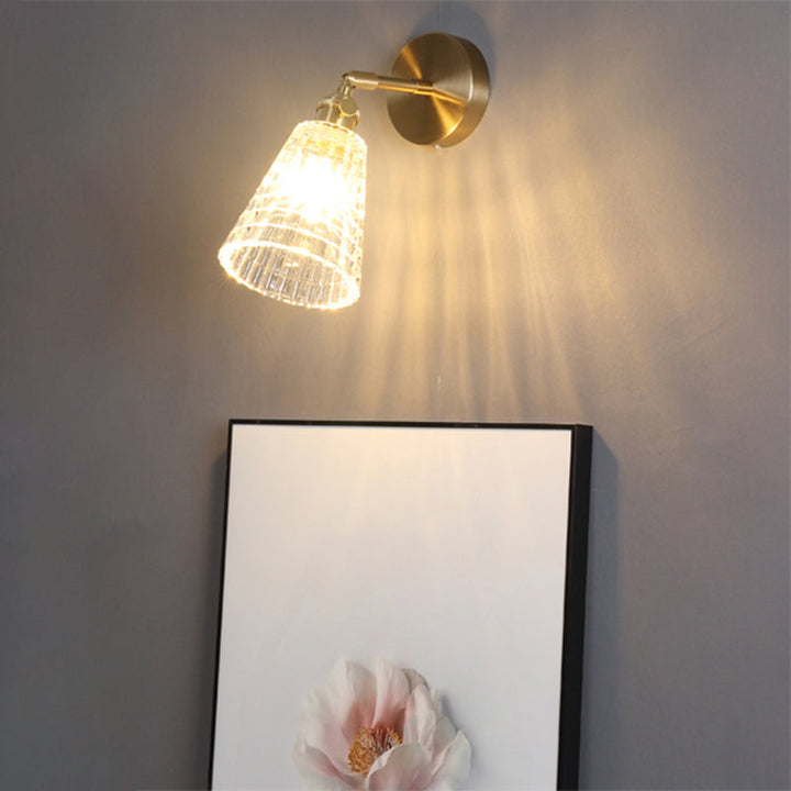 Lisslune | Industrial Shade Wall Mount Light Single Clear Glass Wall Light Fixture for Nightstand