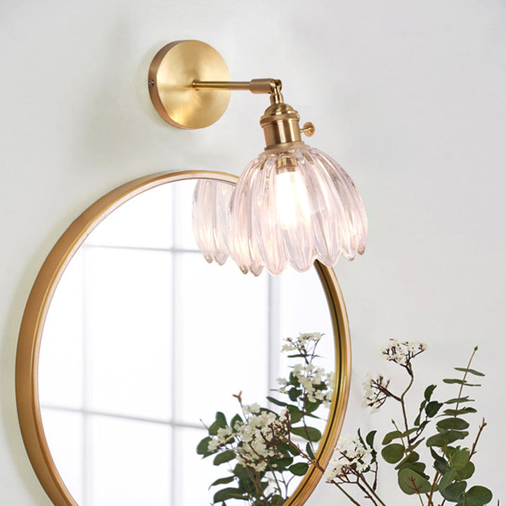 Lisslune | Single Lamp Wall Light Vintage Shaded Clear Glass Wall Mounted Lamp for Bedroom