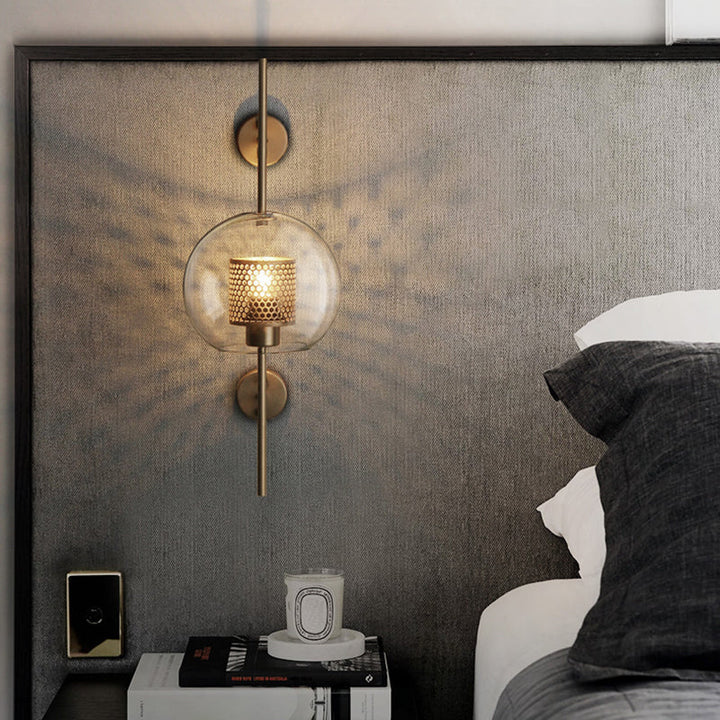 Skørter | Clear Glass Geometric Wall Light Simplicity Single-Bulb Hallway Wall Light Fixture