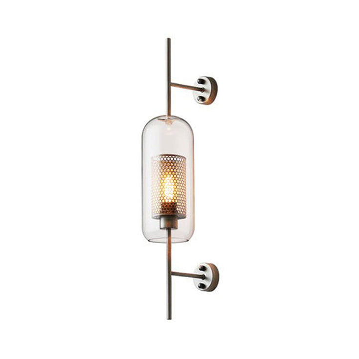 Skørter | Clear Glass Geometric Wall Light Simplicity Single-Bulb Hallway Wall Light Fixture
