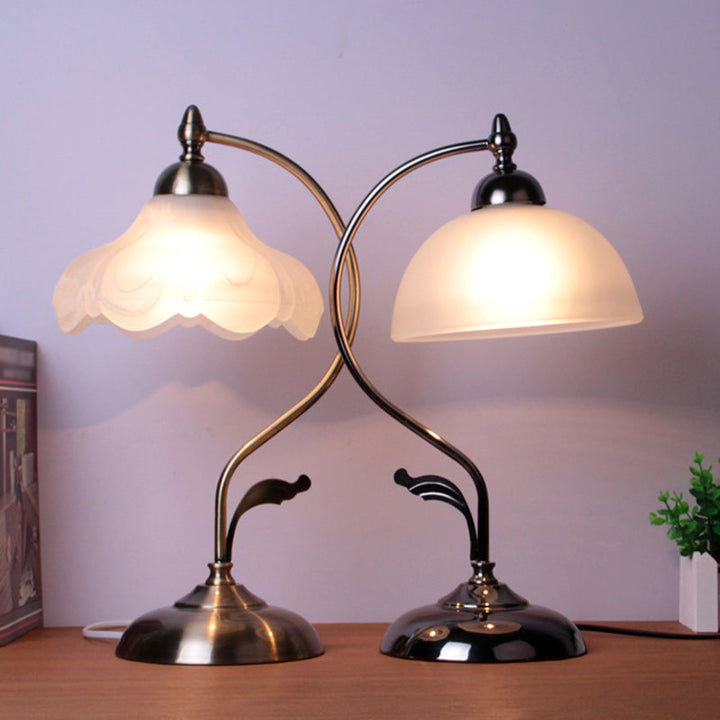 Lisslune | Veloura | Elegant Opal Glass Table Lamp with Vintage Charm