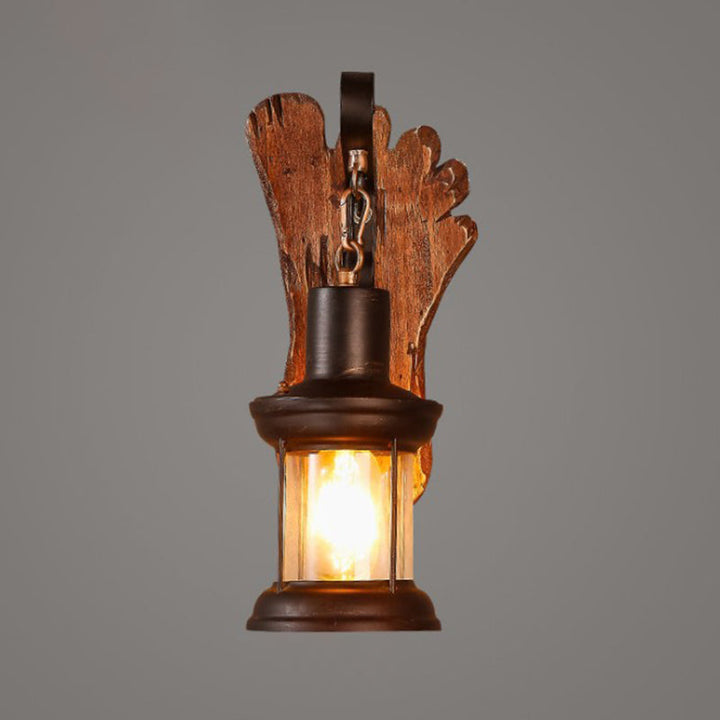 Lisslune | Layered Glass Wall Lamp Coast Single Lamp Restaurant Wall Lighting in Wood