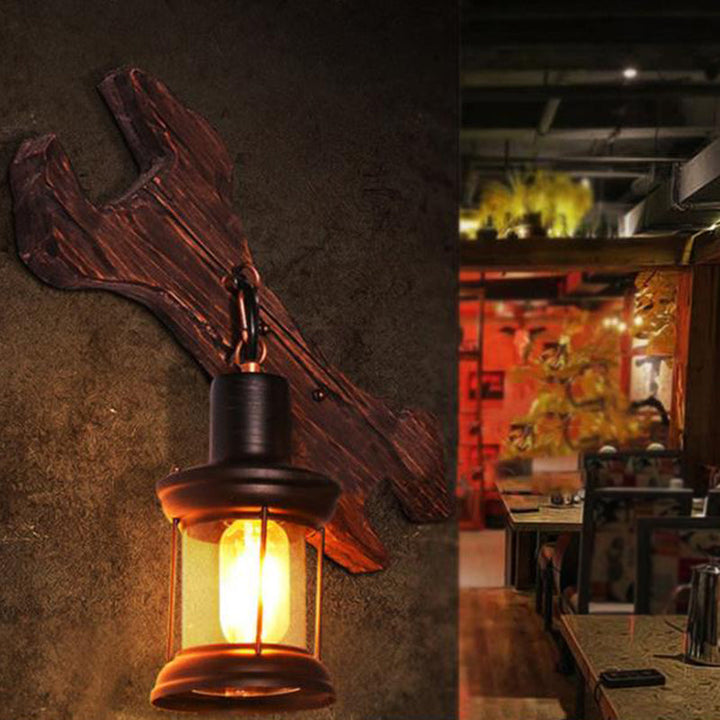 Lisslune | Layered Glass Wall Lamp Coast Single Lamp Restaurant Wall Lighting in Wood