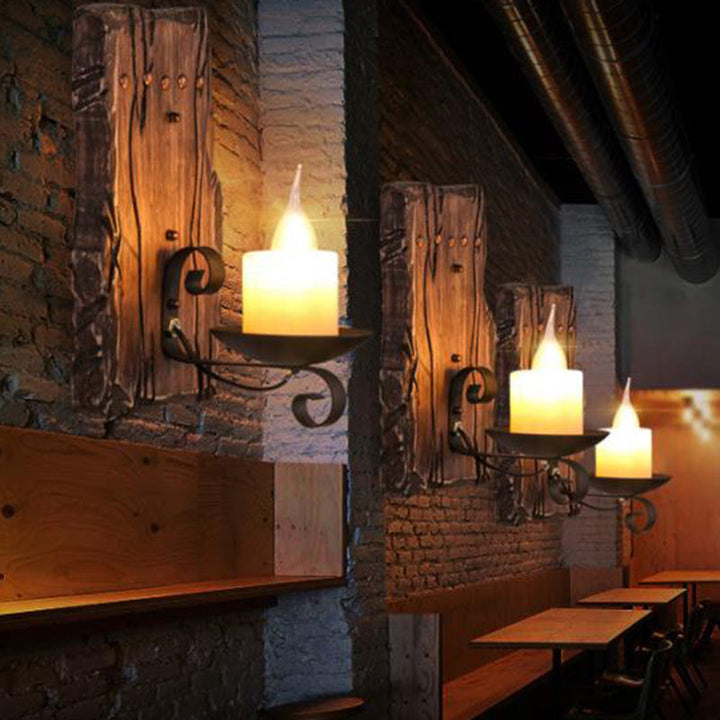 Lisslune | Layered Glass Wall Lamp Coast Single Lamp Restaurant Wall Lighting in Wood