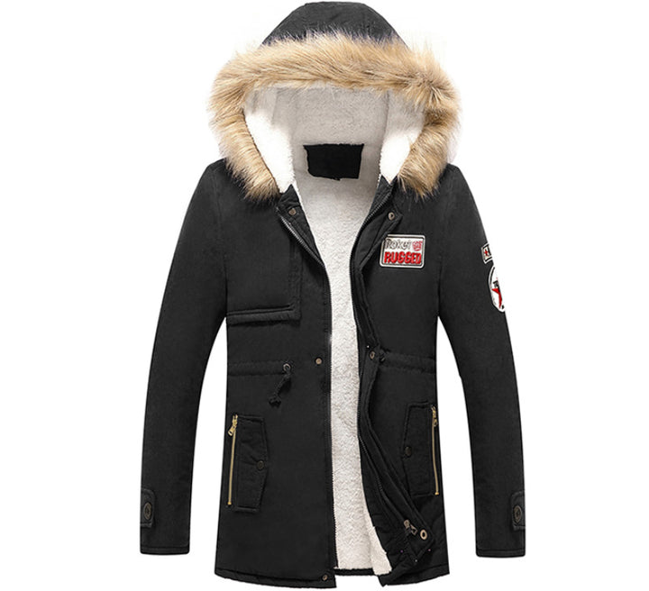 Men's fashion winter jacket with synthetic fur collar and practical pockets Lisslune