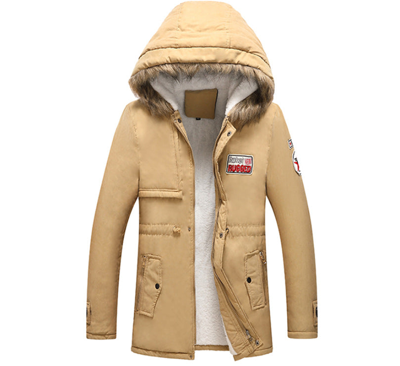 Men's fashion winter jacket with synthetic fur collar and practical pockets Lisslune