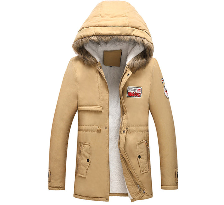 Men's fashion winter jacket with synthetic fur collar and practical pockets Lisslune