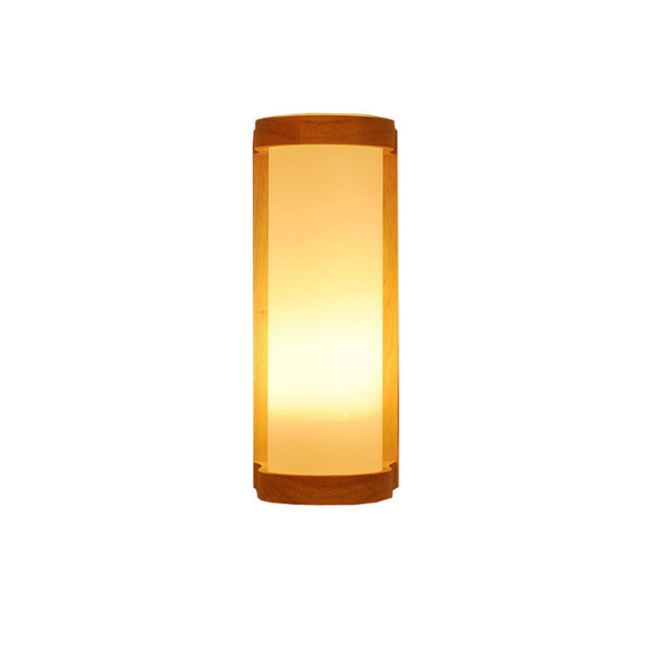 Lisslune | Japanese Cylinder Wall Light Lamp White Glass Single Nightstand Wall Lighting Fixture