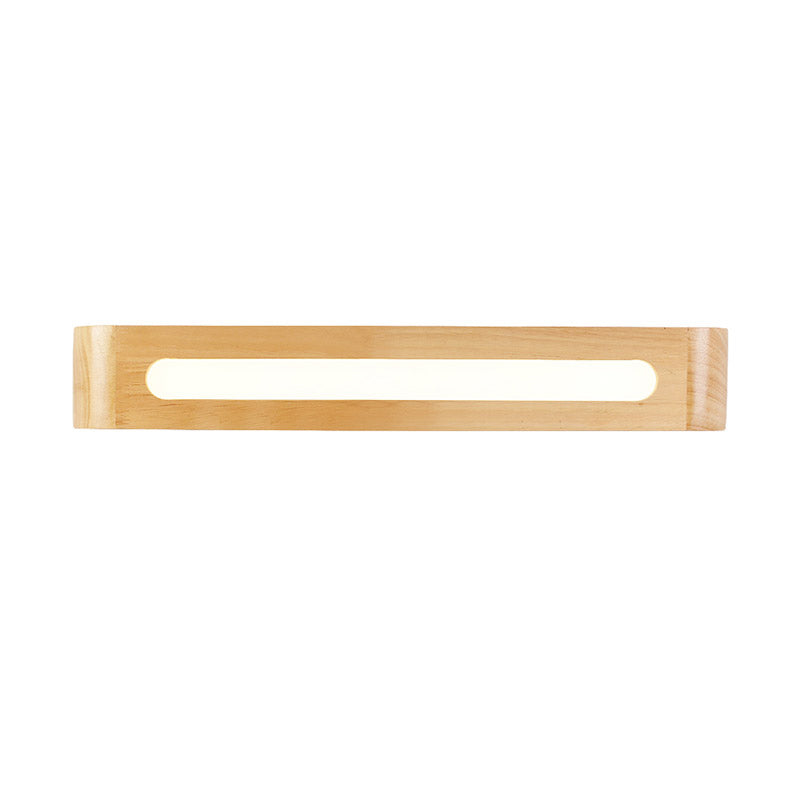 Lisslune | Rectangles Wall Sconce Lamp Nordic Style Wood Nightstand LED Wall Lighting with Frosted Acrylic Shade