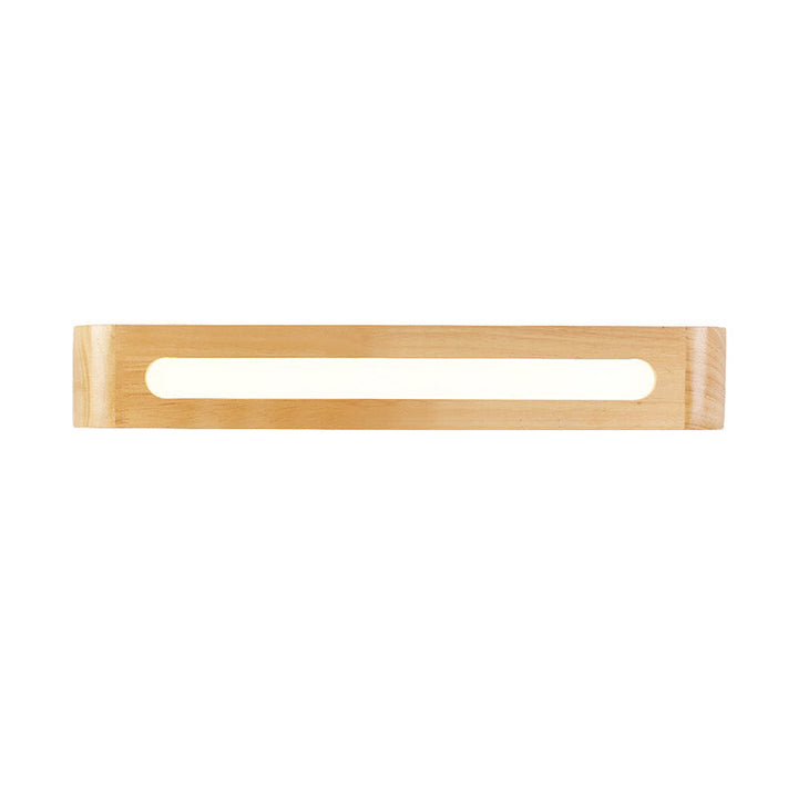 Lisslune | Rectangles Wall Sconce Lamp Nordic Style Wood Nightstand LED Wall Lighting with Frosted Acrylic Shade