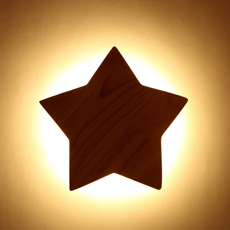 Lisslune | Star-shaped LED wall lighting ideas Contemporary wood living room wall light fixture