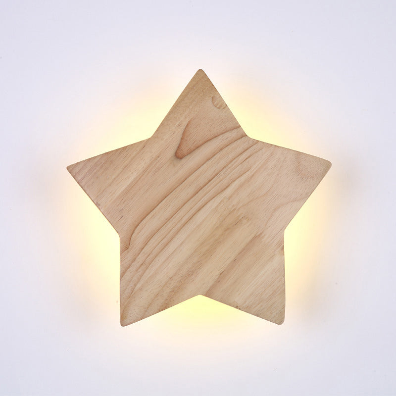 Lisslune | Star-shaped LED wall lighting ideas Contemporary wood living room wall light fixture