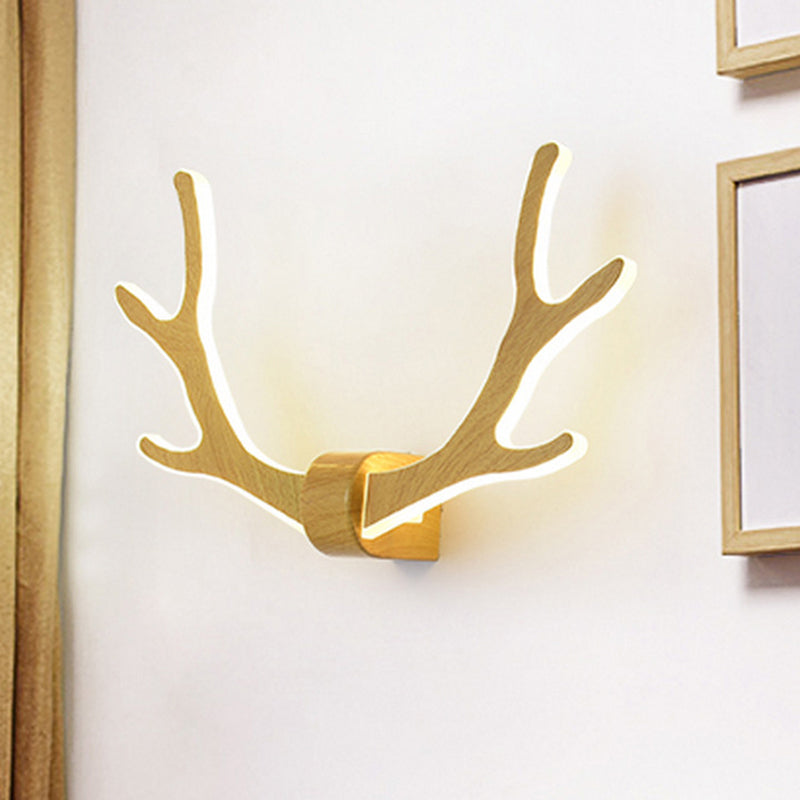 Lisslune | Wood Antler Wall Lamp Nordic Style LED Wall Lights for Hallway