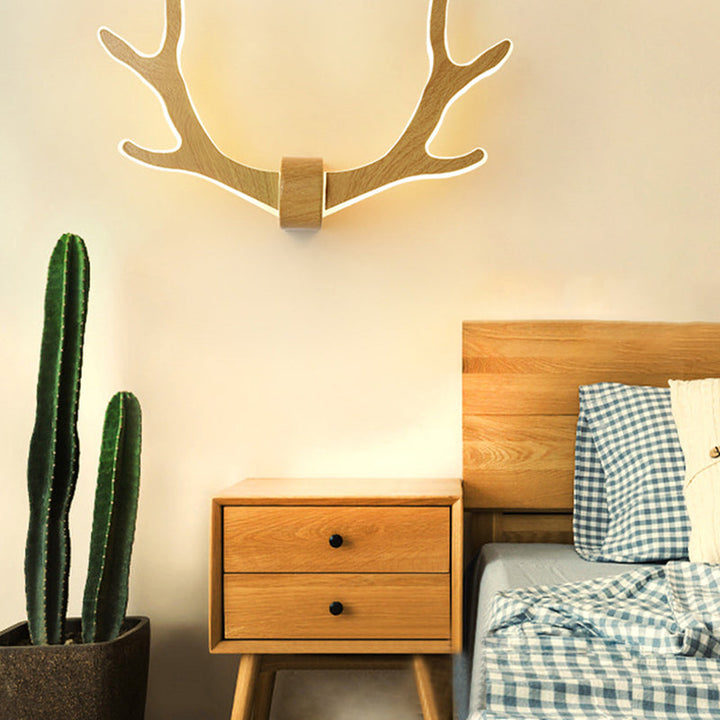 Lisslune | Wood Antler Wall Lamp Nordic Style LED Wall Lights for Hallway