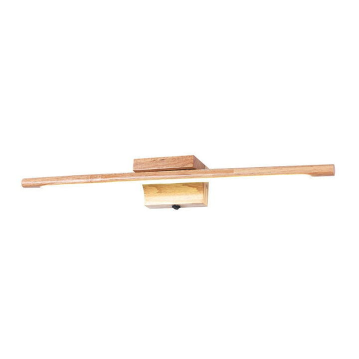 Lisslune | Rod-shaped Bathroom LED Wall Lamp Wood Nordic Wall Lighting Fixture in Beige