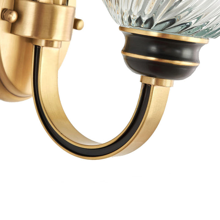 Lisslune | Modernist 1/2-Light Wall Lighting with Clear Crystal Shade Brass Finish Wall Lamp for Living Room