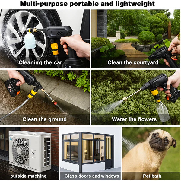 Lisslune | Portable 48V Battery Pressure Washer | Powerful, Lightweight and Ideal for Cleaning Cars, Gardens and Outdoor Surfaces