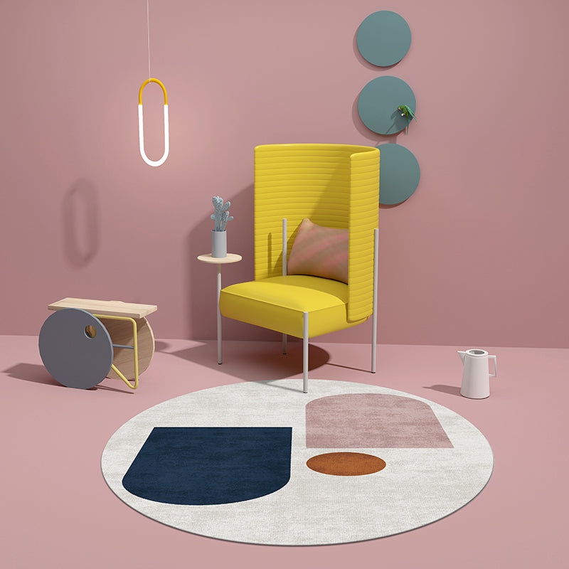 Lisslune | Creative Bedroom Rug Multicolored Color Differentiated Rug Polypropylene Washable Pet Friendly Non-Slip Rug