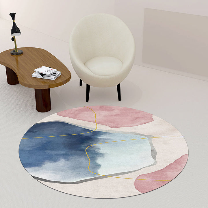 Lisslune | Creative Bedroom Rug Multicolored Color Differentiated Rug Polypropylene Washable Pet Friendly Non-Slip Rug