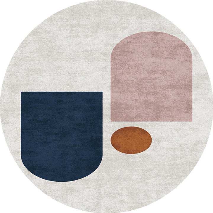 Lisslune | Creative Bedroom Rug Multicolored Color Differentiated Rug Polypropylene Washable Pet Friendly Non-Slip Rug