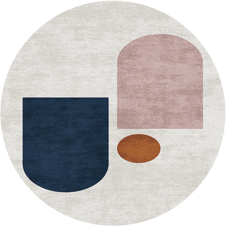 Lisslune | Creative Bedroom Rug Multicolored Color Differentiated Rug Polypropylene Washable Pet Friendly Non-Slip Rug
