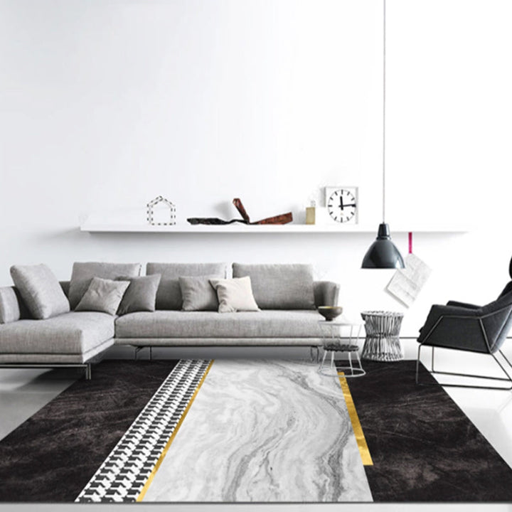 Lisslune | Multi-Color Living Room Carpet Casual Geometric Print Indoor Carpet Polypropylene Pet-Friendly Washable Carpet