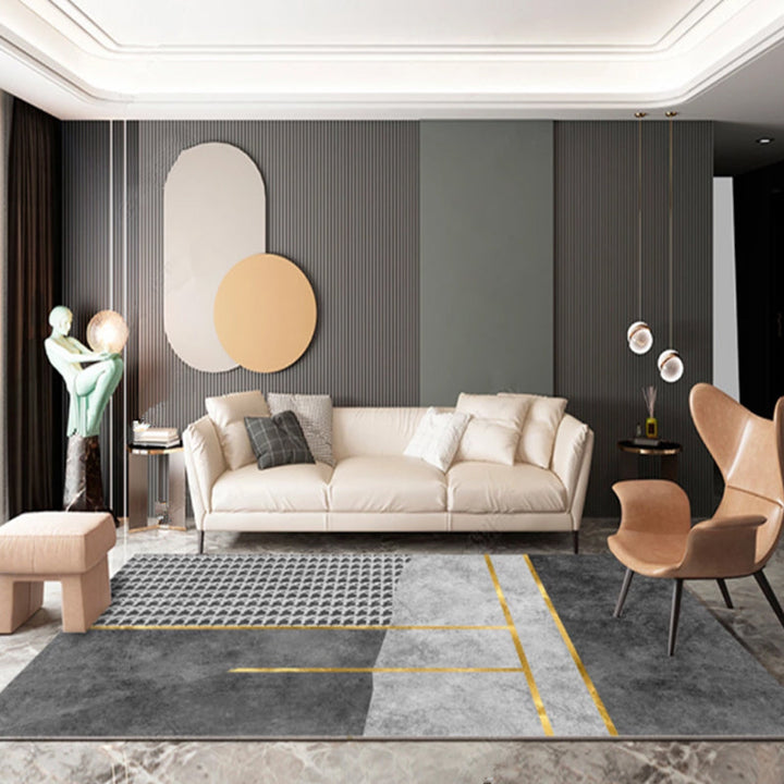 Lisslune | Multi-Color Living Room Carpet Casual Geometric Print Indoor Carpet Polypropylene Pet-Friendly Washable Carpet