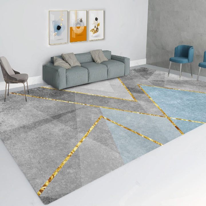 Lisslune | Multi-Color Living Room Carpet Casual Geometric Print Indoor Carpet Polypropylene Pet-Friendly Washable Carpet
