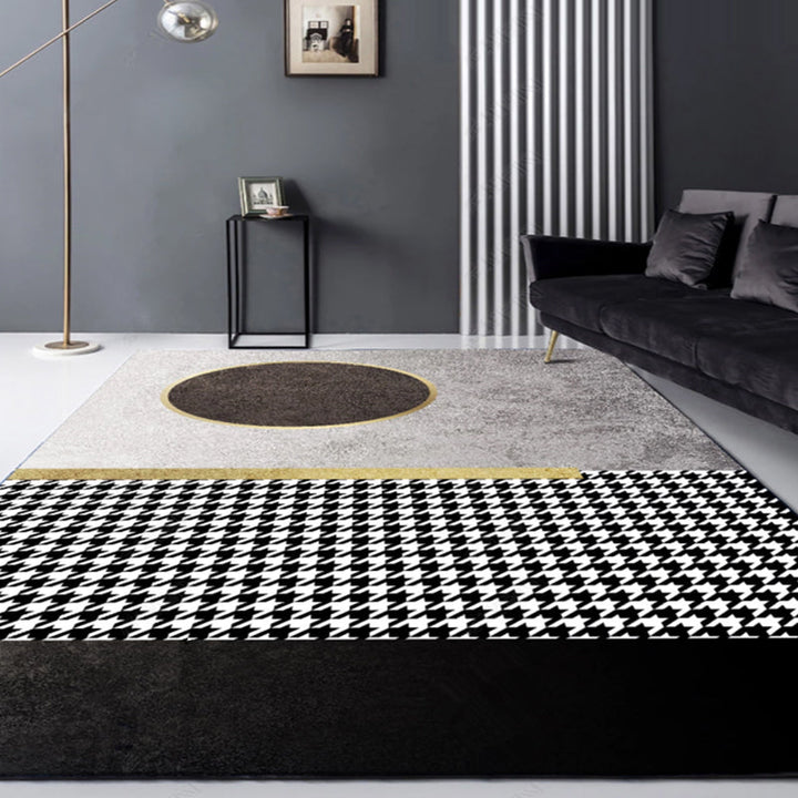 Lisslune | Multi-Color Living Room Carpet Casual Geometric Print Indoor Carpet Polypropylene Pet-Friendly Washable Carpet