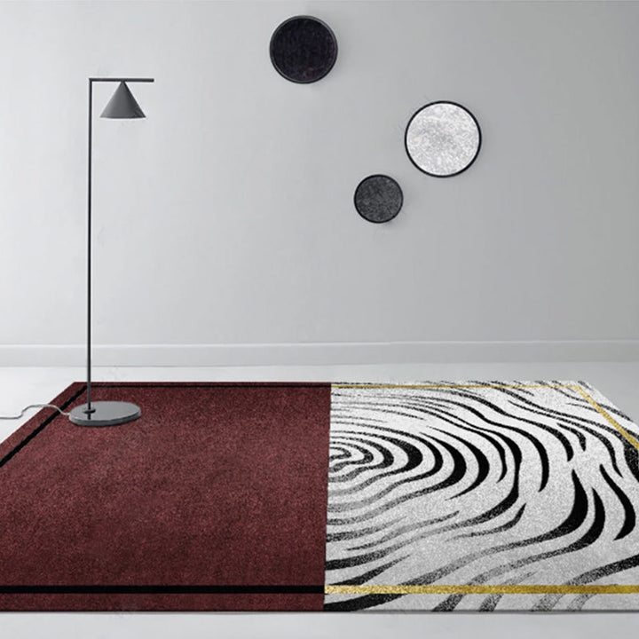 Lisslune | Multi-Color Living Room Carpet Casual Geometric Print Indoor Carpet Polypropylene Pet-Friendly Washable Carpet