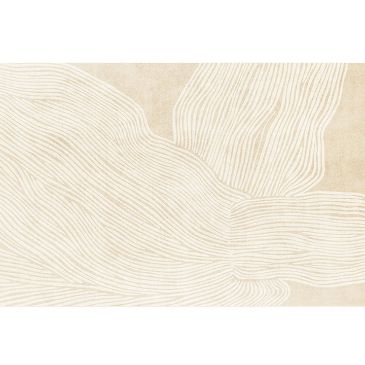 Lisslune | Modern Home Decor Rug Beige Abstract Printed Area Rug Cotton Blend Non-Slip Machine Washable Rug