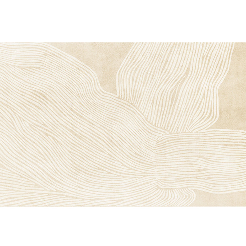 Lisslune | Modern Home Decor Rug Beige Abstract Printed Area Rug Cotton Blend Non-Slip Machine Washable Rug