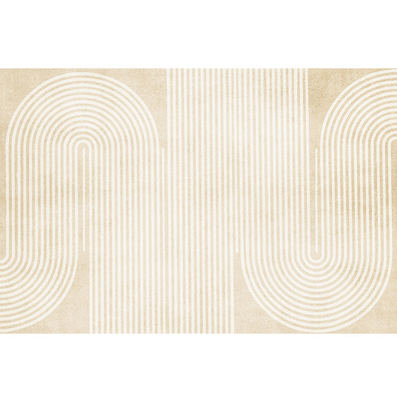 Lisslune | Modern Home Decor Rug Beige Abstract Printed Area Rug Cotton Blend Non-Slip Machine Washable Rug