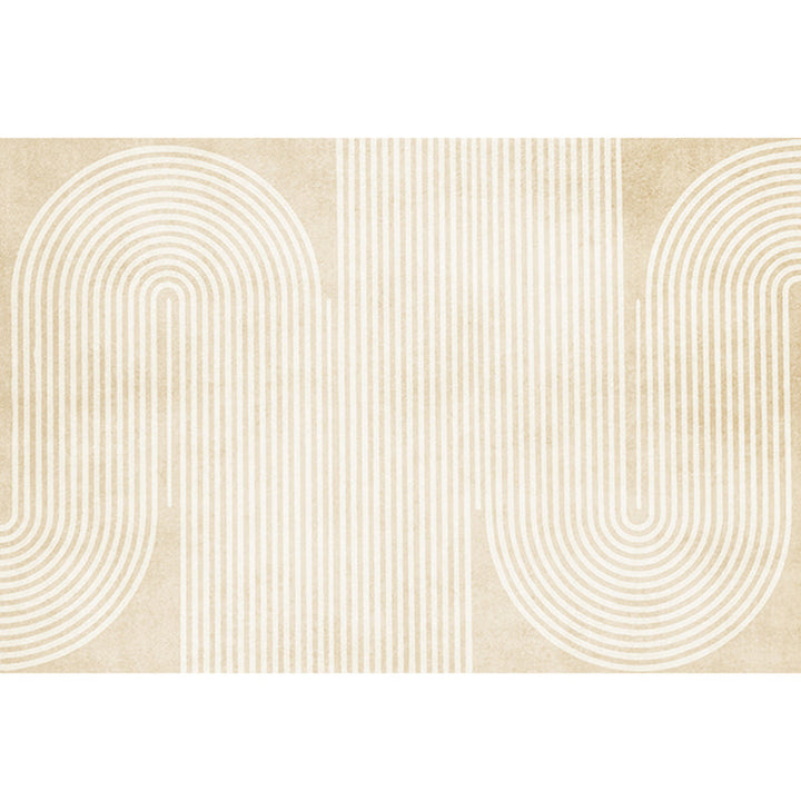 Lisslune | Modern Home Decor Rug Beige Abstract Printed Area Rug Cotton Blend Non-Slip Machine Washable Rug