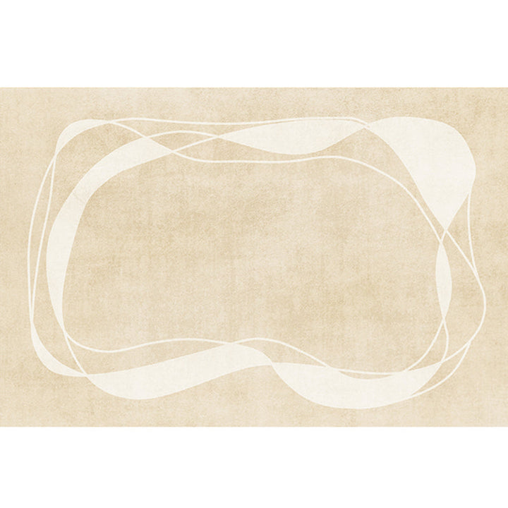 Lisslune | Modern Home Decor Rug Beige Abstract Printed Area Rug Cotton Blend Non-Slip Machine Washable Rug