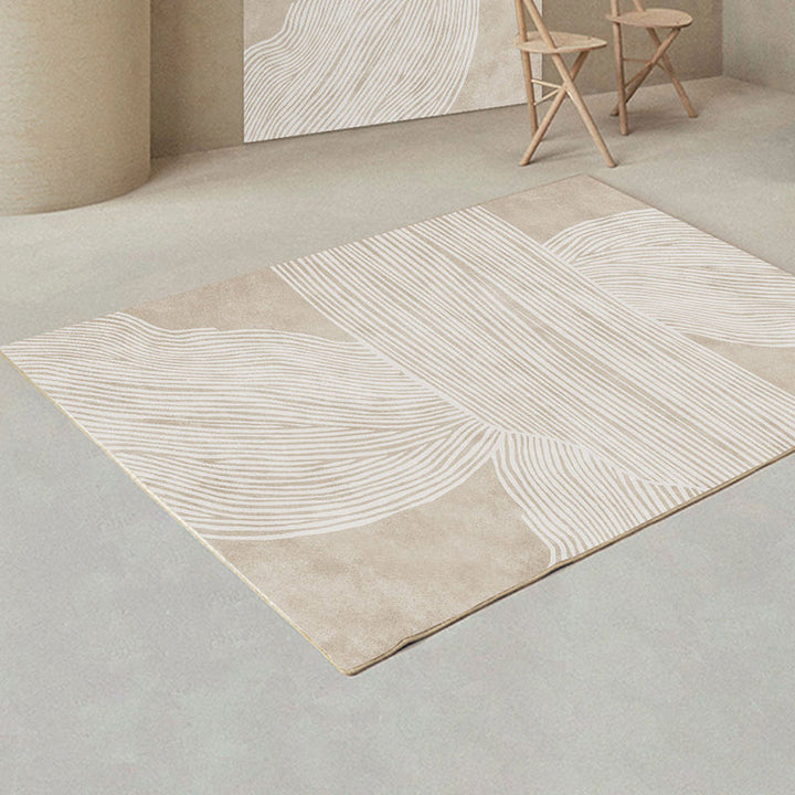 Lisslune | Creative Decor Rug Apricot Abstract Printed Area Rug Polypropylene Non-Slip Back Pet-Friendly Rug