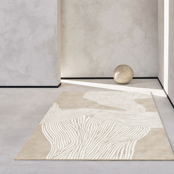 Lisslune | Creative Decor Rug Apricot Abstract Printed Area Rug Polypropylene Non-Slip Back Pet-Friendly Rug